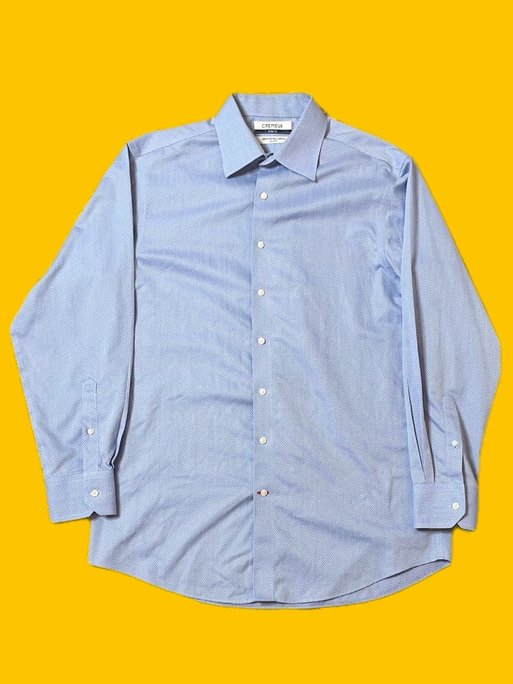 Cremieux Slim Fit Blue Pima Cotton Non-Iron Dress Shirt Men’s 16 33